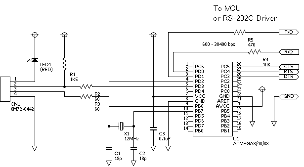 Схема преобразователя UART - USB