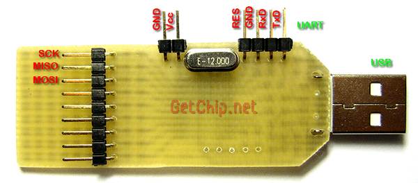 Задняя сторона платы преобразователя UATR to USB