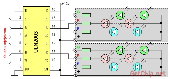 Подключение через ULN2003